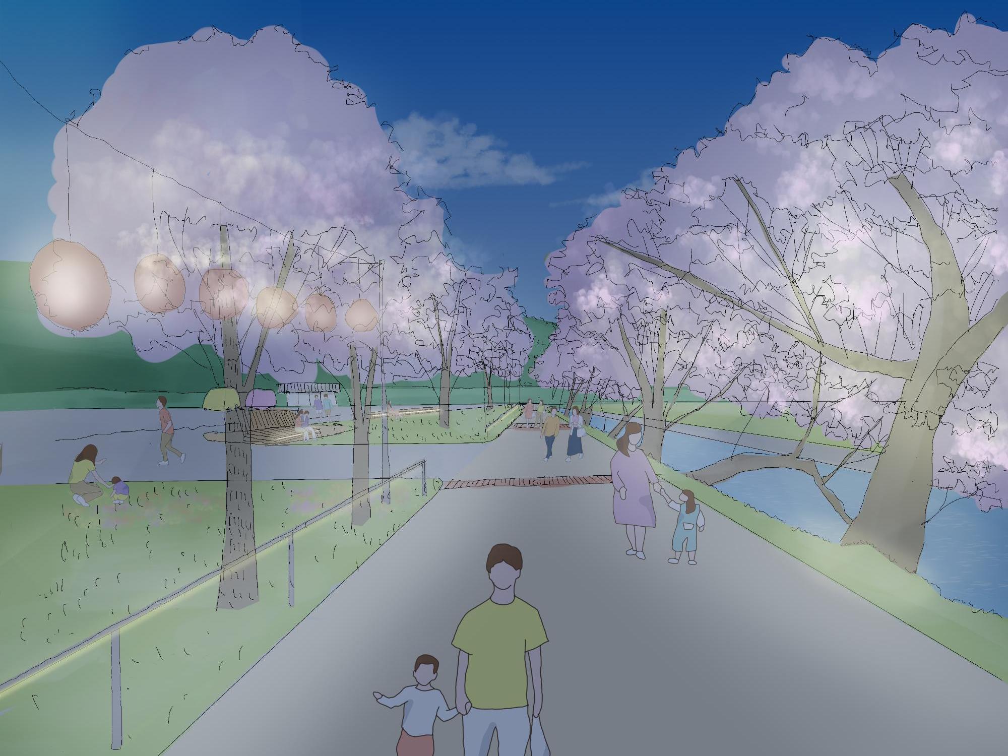 桜並木歩道整備イメージ2